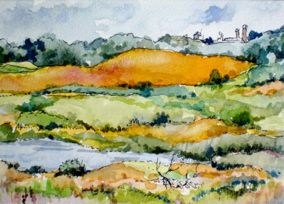 Indian Lake Park, watercolor Indian Lake Park