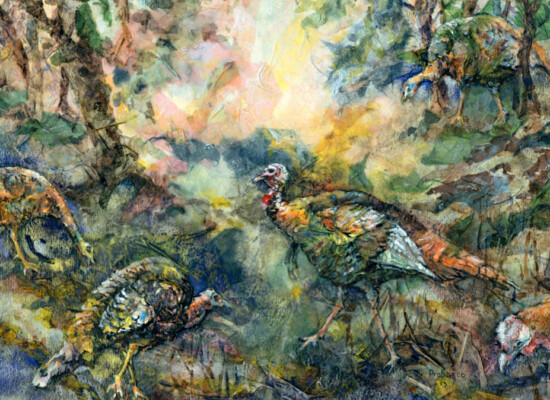 The Turkey Trot, Mixed Media the Turkey Trot