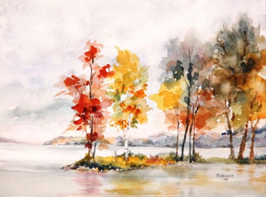 Pidgeon Cove, Green Lake, watercolor Pidgeon Cove