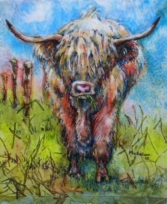 Highland Cow, watercolor Highland Cow