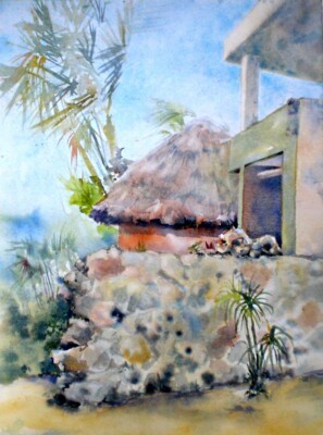 Caphe Ha, Yucatan Peninsula, watercolor
