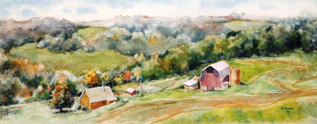 Noll Farm, watercolor Noll Farm