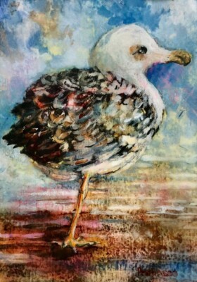 Wellfleet Shorebird, watercolor, 2020 Wellfleet Shorebird