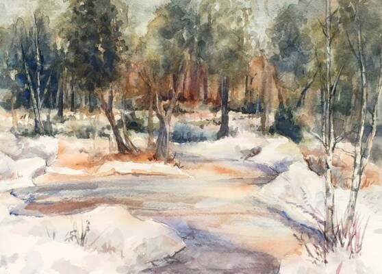 Winter up North, watercolor, 2017 Winter up North, watercolor, 2017