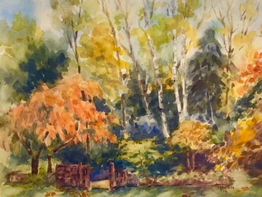 Bjorklunden Garden, watercolor Bjorklunden Garden